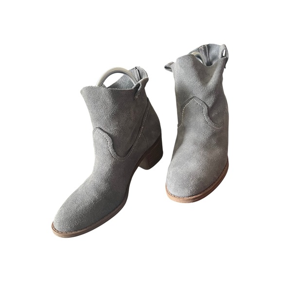 Carlos Santana Shoes - Carlos Santana Women's Gray Suede Leather Ankle Booties Western Cowgirl Sz8.5